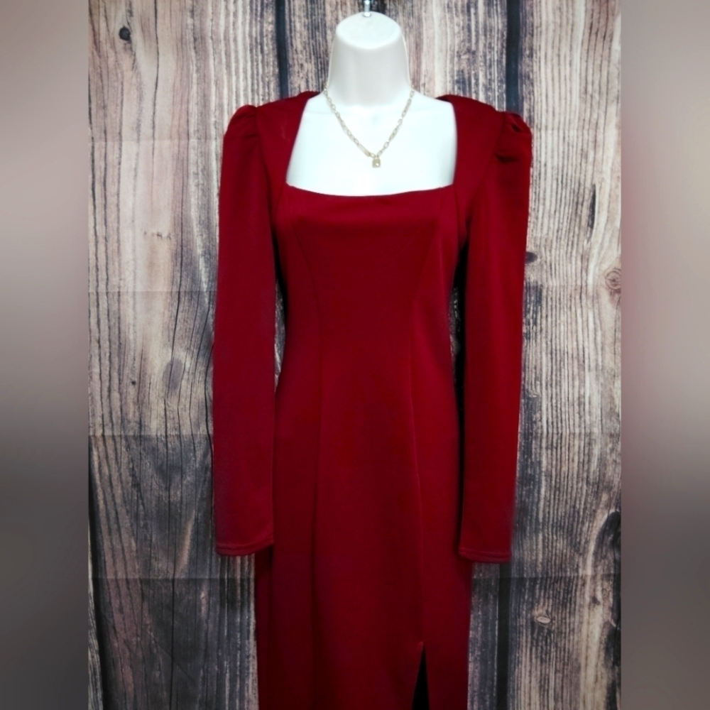 Astr The Label Elegant Red Long Sleeve Dress Size XS